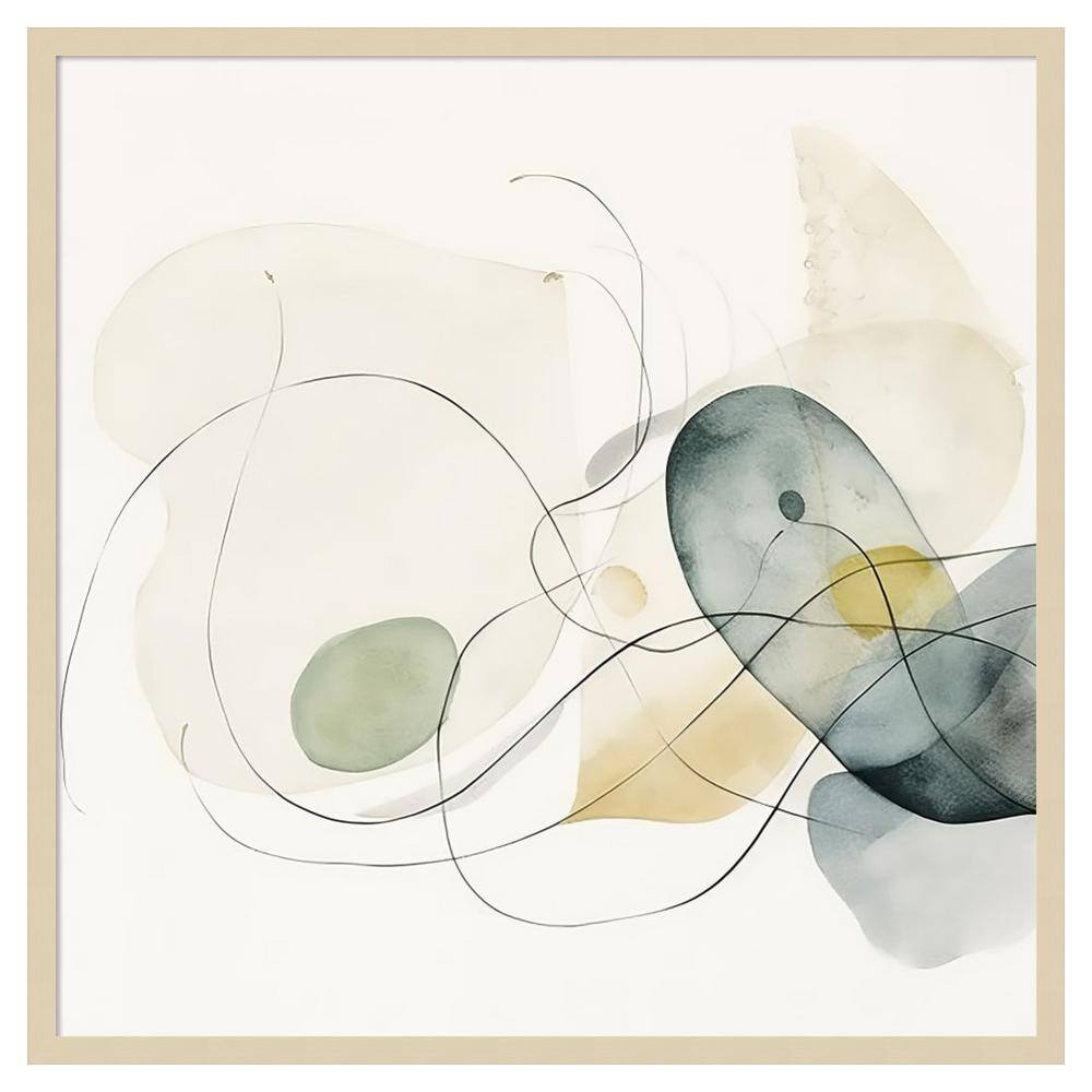 Watercolor Abstract Organic Shapes I by Irena Orlov 33 in. W x 33 in. H. Wood Framed Wall Art Print Framed in Brown price history on PriceWatchPro
