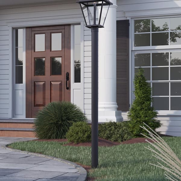 Outdoor 7 Foot Matte Black Aluminum Post for use with Outdoor Lanterns