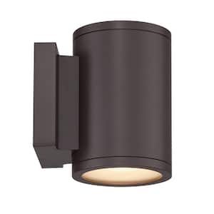 Tube 2-Light Bronze ENERGY STAR LED Indoor or Outdoor Wall Cylinder Light