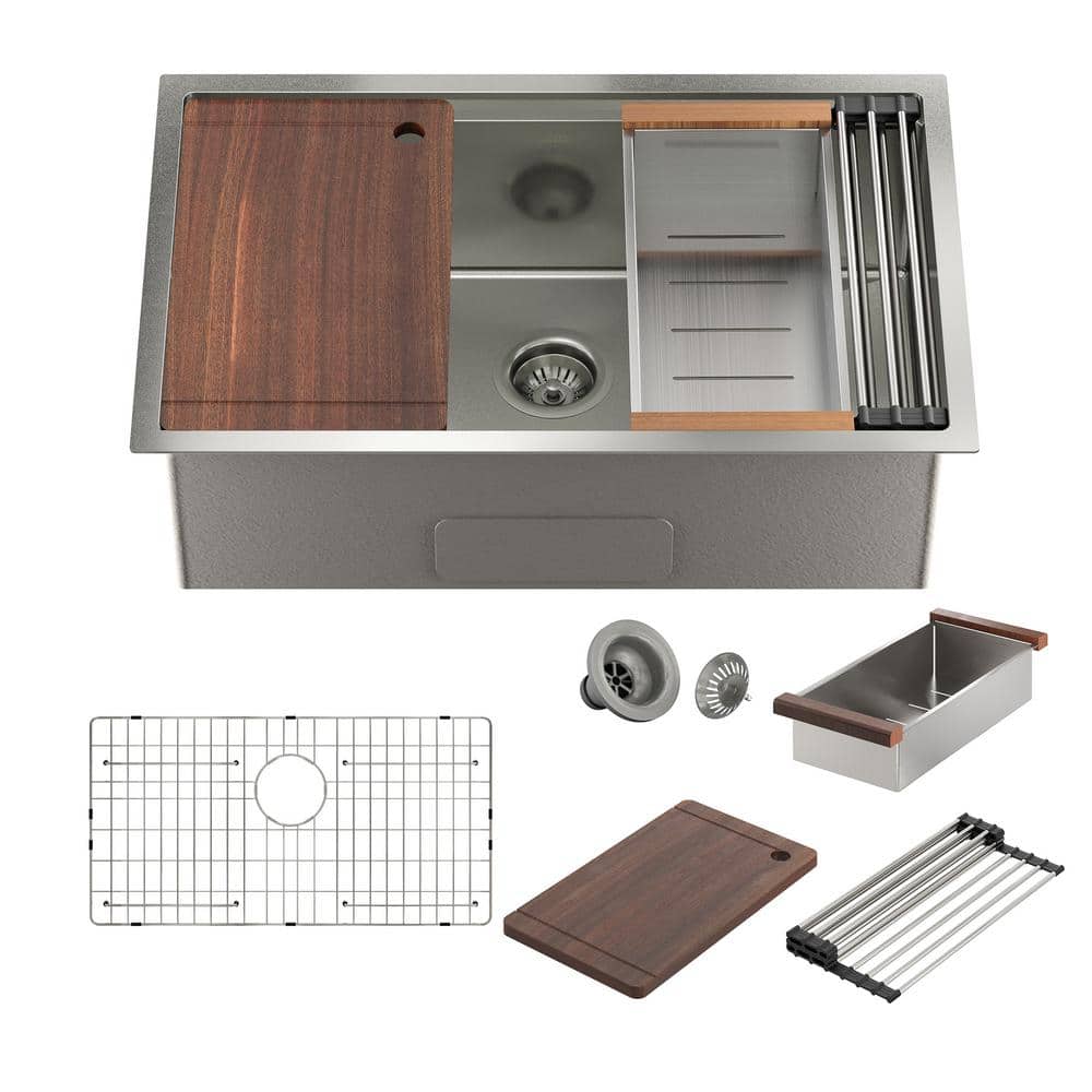 32'' Stainless Steel Single Bowl Farmhouse Kitchen Sink