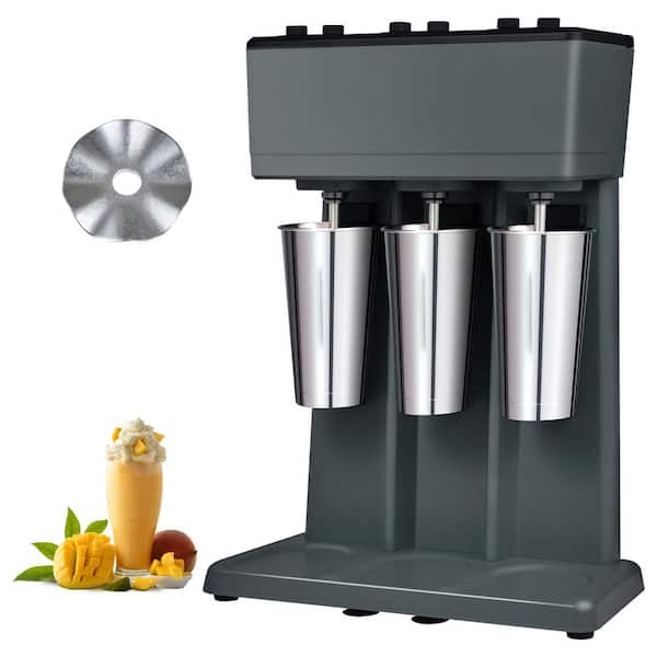 SKYSHALO 2.16 qt. Grey 375-Watt x 3-Electric Milkshake Machine Triple Heads Mixer Blender Machine 3-Speed Milkshake Stand Mixer