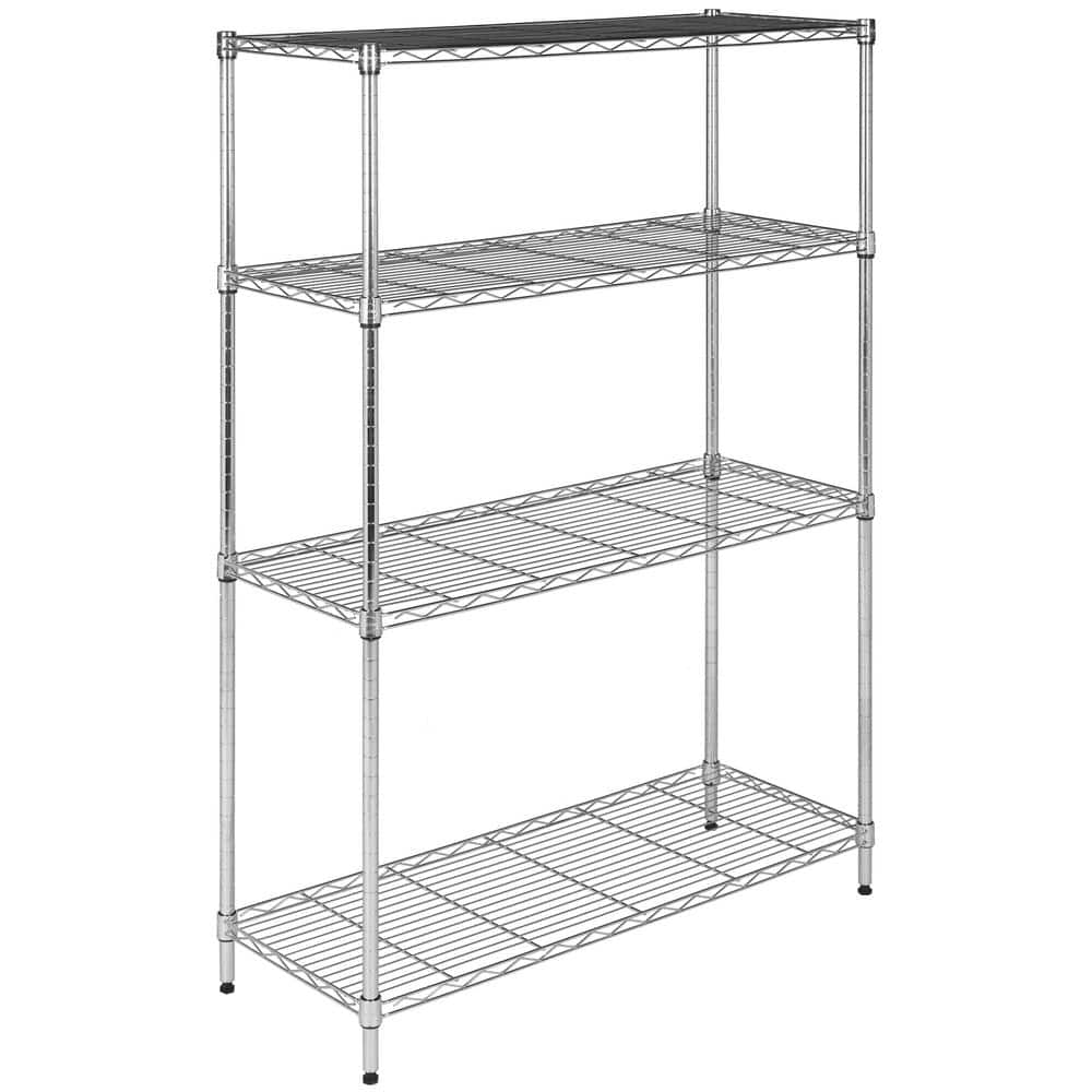 Bravo 4-Tier Chrome Wire Shelving Unit