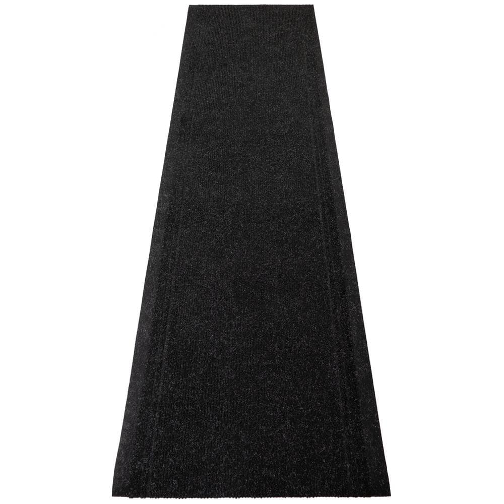 Tracker Indoor/Outdoor Hallway Runner Rug 2 ft. 2 in. W x 2 ft. L Charcoal 