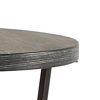 Portland 24-Inch Gray Wood and Metal Round End Table