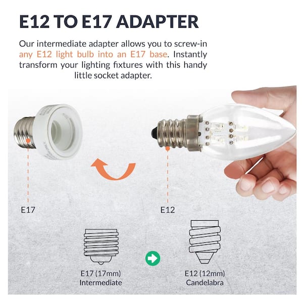 E12 To E17 LED Bulb Lamp Adapter Holder Socket Converter Light Base Candelabr BB 