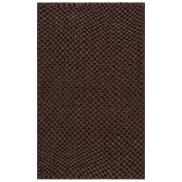 Natural Fiber 3 ft. x 4 ft. Brown/Brown Solid Color Modern Area Rug