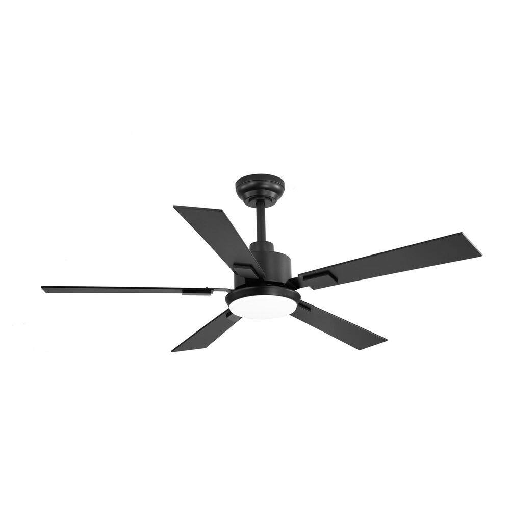 52 in. Indoor 6-Speed 3-Color LED Standard Matte Black Modern Standard Ceiling Fan with Light,Remote Control for Bedroom price history on PriceWatchPro