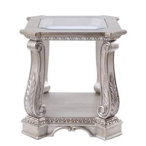 Northville Antique Champagne and Clear Glass End Table