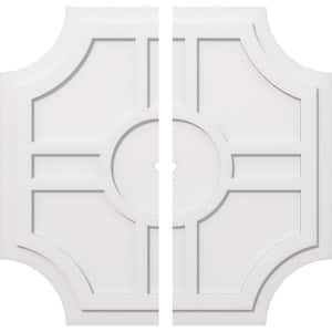 1 in. P X 12 in. C X 36 in. OD X 1 in. ID Haus Architectural Grade PVC Contemporary Ceiling Medallion, Two Piece