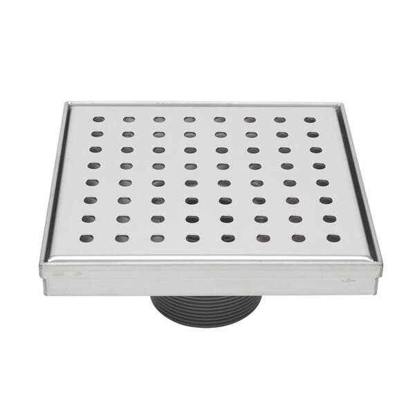 BK PRODUCTS Zero Pattern 4 in. Square Drain Brushed Nickel