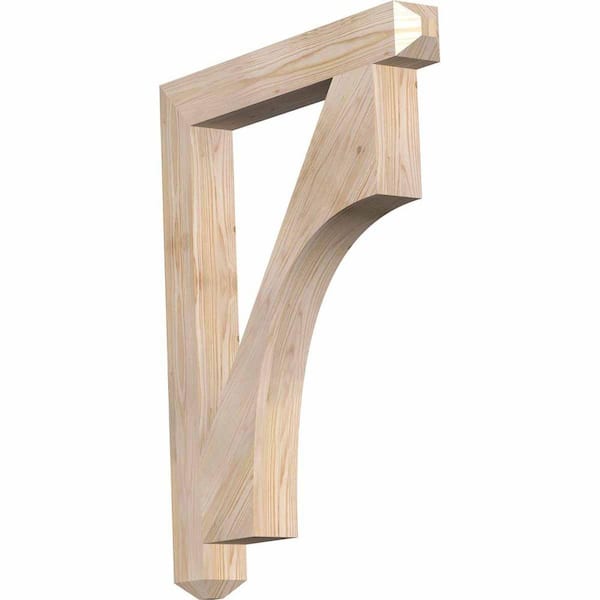Ekena Millwork 3.5 in. x 36 in. x 28 in. Douglas Fir Westlake Craftsman Smooth Bracket