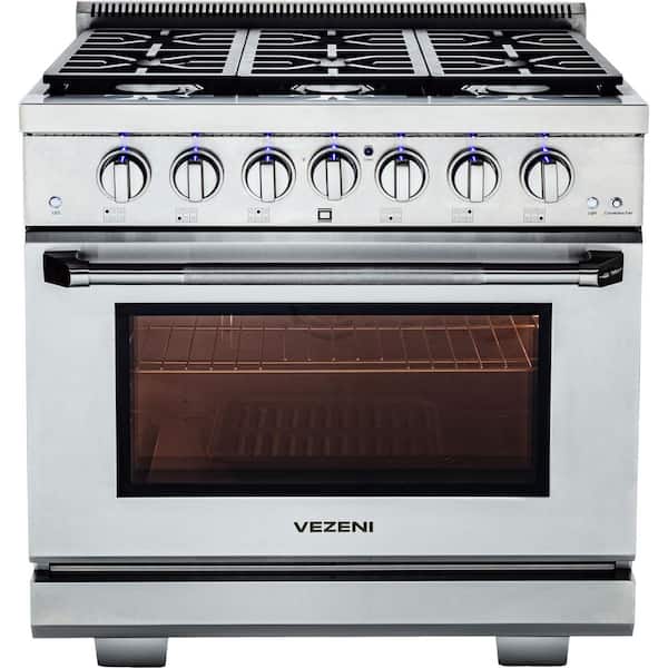 Randolph Collection 36 in. 6 Burners Freestanding Gas Range in Stainless Steel