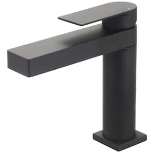 Single Handle Single Hole Bathroom Faucet in Matte Black