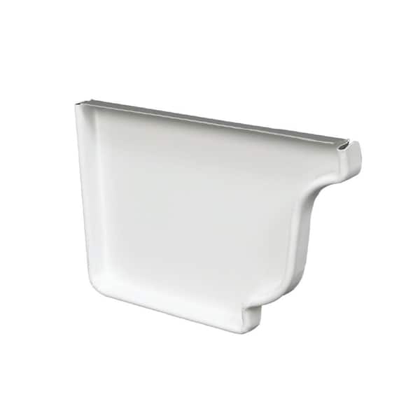 6 in. White Aluminum K-Style Left End Cap