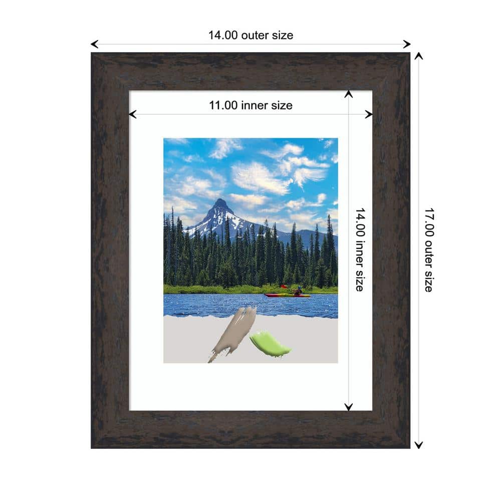 Dappled Black Brown Matte Wood Rectangle Picture Frame