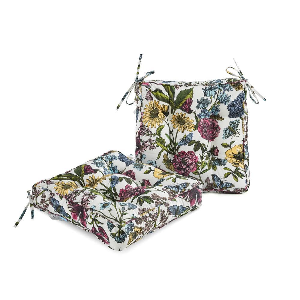 BLISSWALK Outdoor Seat Cushions Pack of 2 Tufted Patio Chair Pads