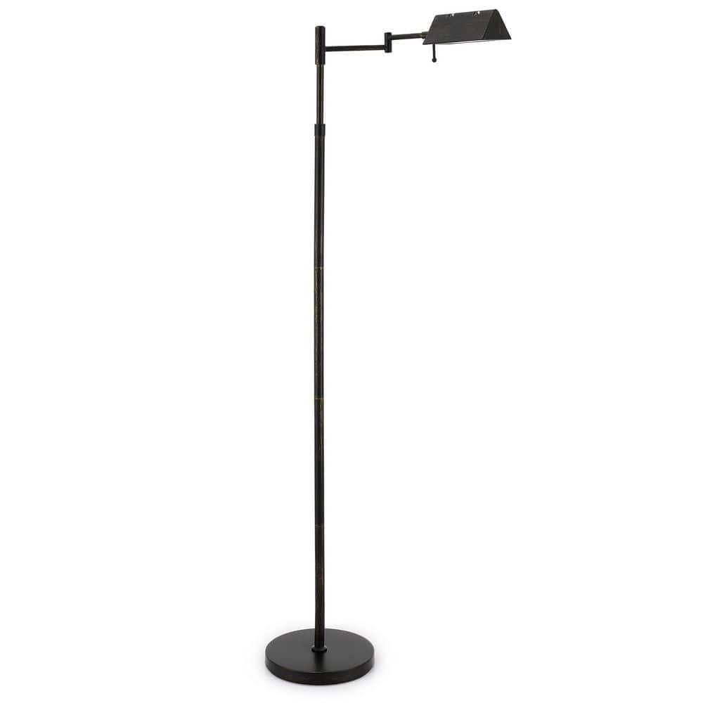 56 in. Antique Bronze Industrial 1-Light 3CCT Dimmable LED Swing Arm Floor Lamp for Living Room with Acrylic Shade price history on PriceWatchPro