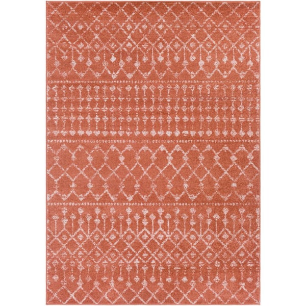 Ezio Burnt Orange 8 ft. x 10 ft. Indoor Area Rug