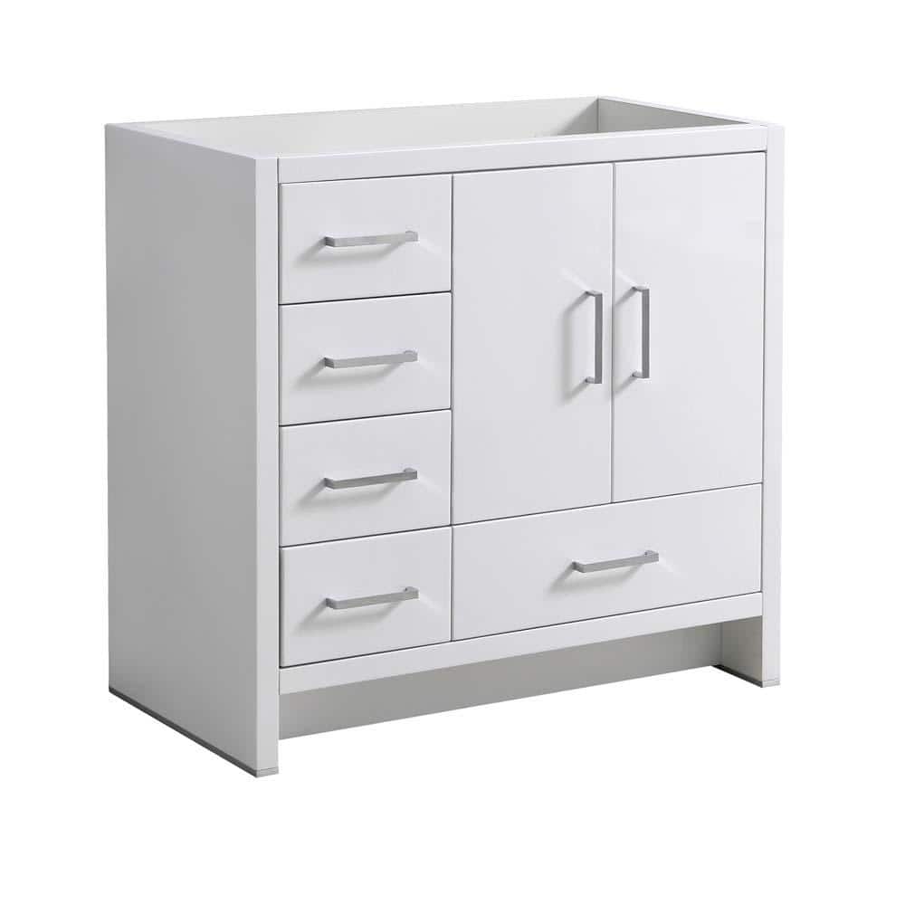 Fresca Imperia 36 In Modern Bath Vanity Cabinet Only With Left Side Drawers In Glossy White Fcb9436wh L The Home Depot