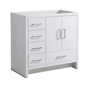Imperia 36 in. Modern Bath Vanity Cabinet Only with Left Side Drawers in Glossy White