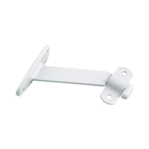 4-1/16 in. (103 mm) White Heavy-Duty Aluminum Handrail Bracket for Flat Bottom Handrail with Adjustable Angle