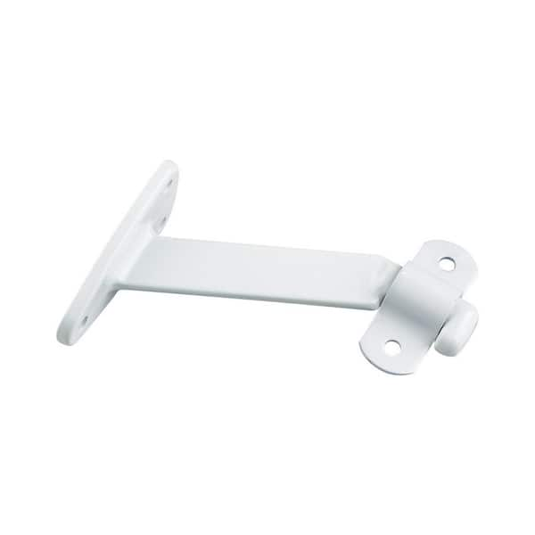 Onward 4-1/16 in. (103 mm) White Heavy-Duty Aluminum Handrail Bracket for Flat Bottom Handrail with Adjustable Angle