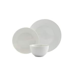 12-Piece White Stoneware Dinnerware Set (Service for 4)