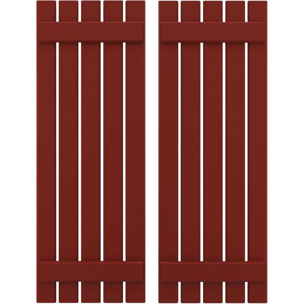 19-1/2 in. W x 60 in. H Americraft 5-Board Exterior Real Wood Spaced Board and Batten Shutters in Pepper Red price history on PriceWatchPro