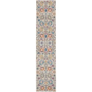 Passion Ivory/Multi 2 ft. x 10 ft. Floral Transitional Kitchen Runner Area Rug
