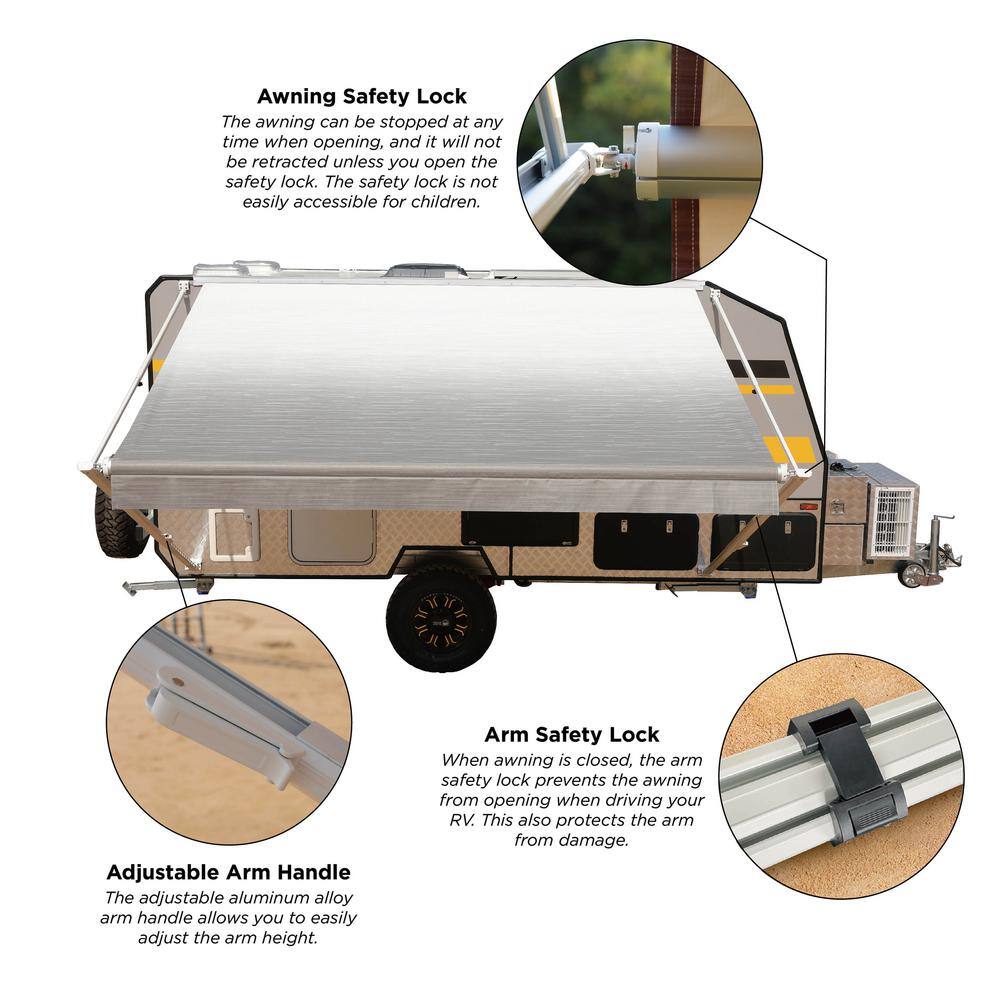 ALEKO Grey 16x8 ft Retractable Waterproof Vinyl Patio Awning