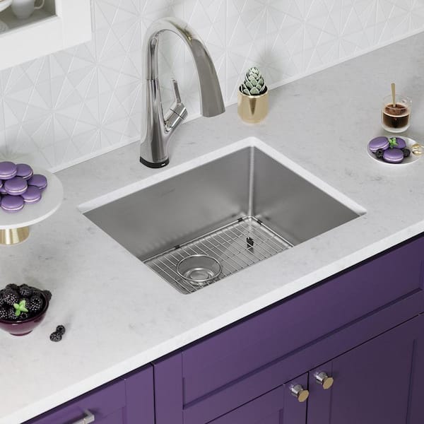 Crosstown 23 in. Undermount Single Bowl 18-Gauge Stainless Steel Kitchen Sink Kit w/ Faucet and Accessories