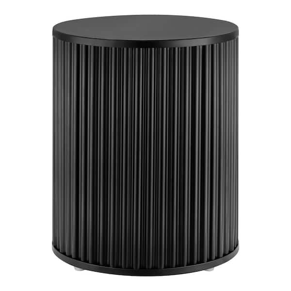 BLACK METAL OUTDOOR PATIO SIDE TABLE