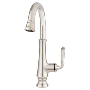 Delancey Single-Handle Bar Faucet with Pull-Down Spray in Polished Nickel