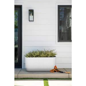 Demi 30 in. Rectangular White Plastic Long Planter (2-Pack)