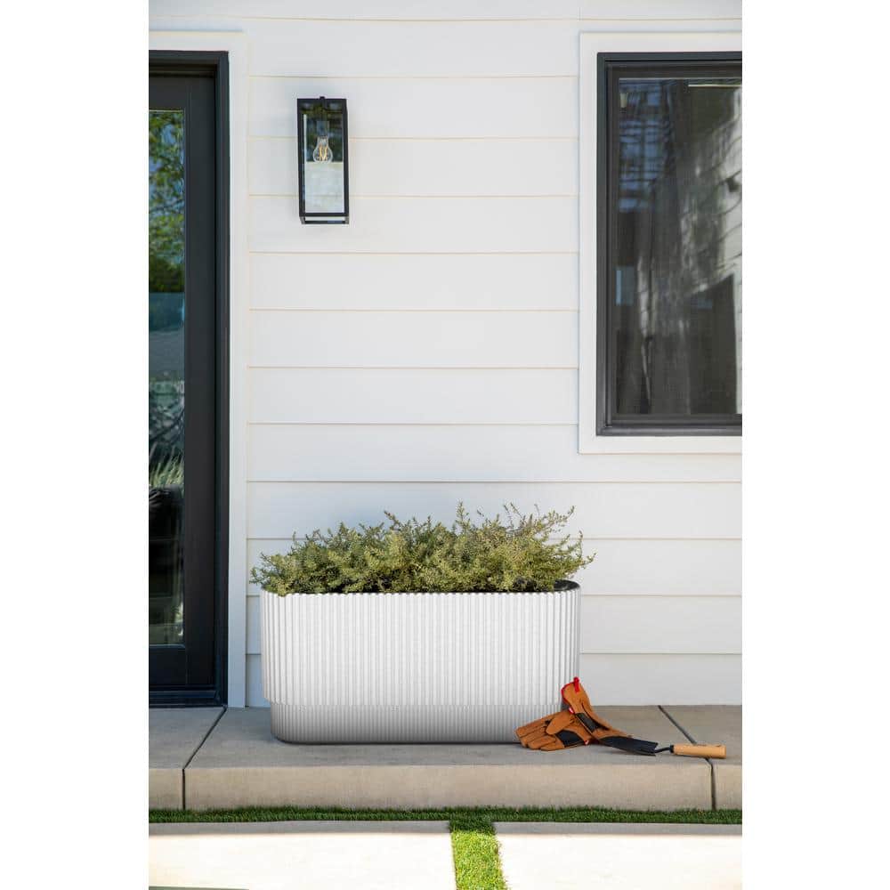 Demi 30" White Concrete-Composite Long Planter