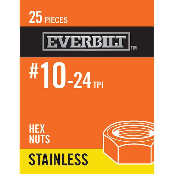 Everbilt #10-24 Stainless Steel Machine Screw Nut (25-Pack)