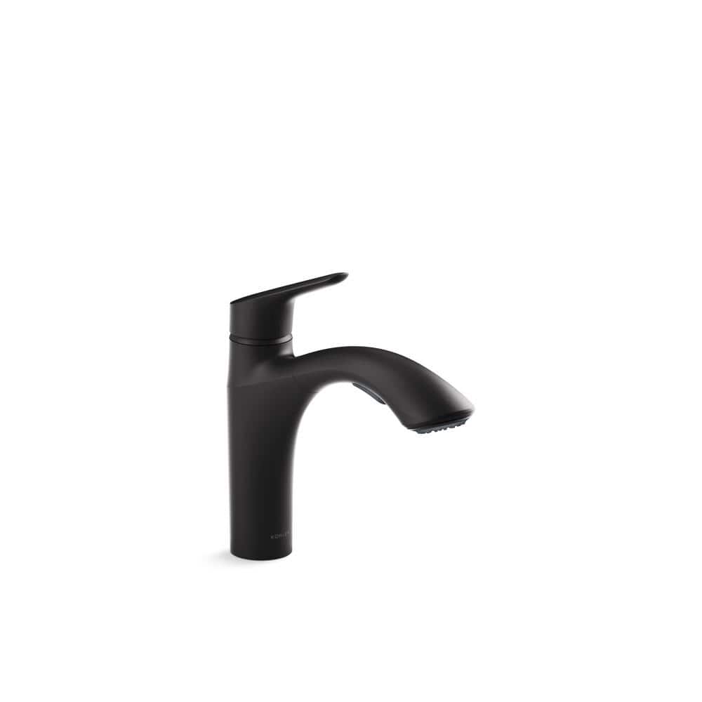 Matte Black Single-Handle Pull-Out Kitchen Faucet