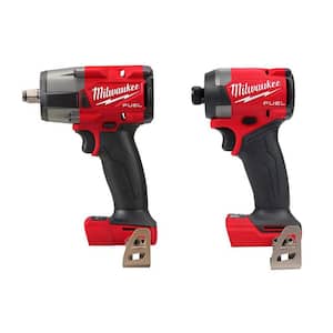 M18 FUEL Gen-2 18V Lithium-Ion Brushless Cordless Mid Torque 1/2 in. Impact Wrench w/FR & 1/4 in. Hex Impact Driver