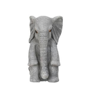 Gray MgO Sitting Elephant Garden Statue