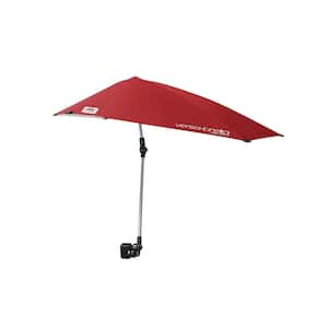 2 in. Aluminum Cantilever Patio Umbrella with Adjustable Umbrella, Universal Clamp & Backpack Chair in Red