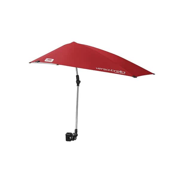 ITOPFOX 2 in. Aluminum Cantilever Patio Umbrella with Adjustable Umbrella, Universal Clamp & Backpack Chair in Red