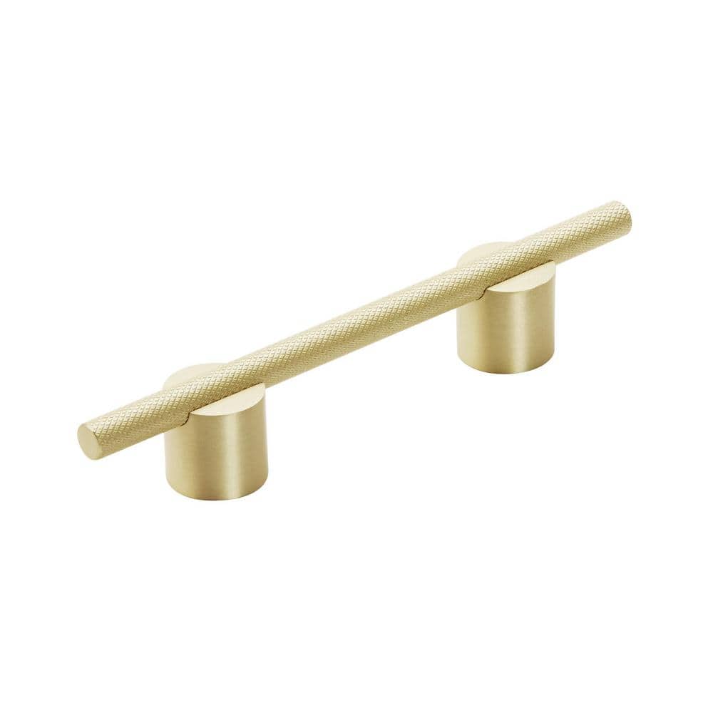 Transcendent 3-3/4 in. (96mm) Modern Matte Gold Bar Cabinet Pull