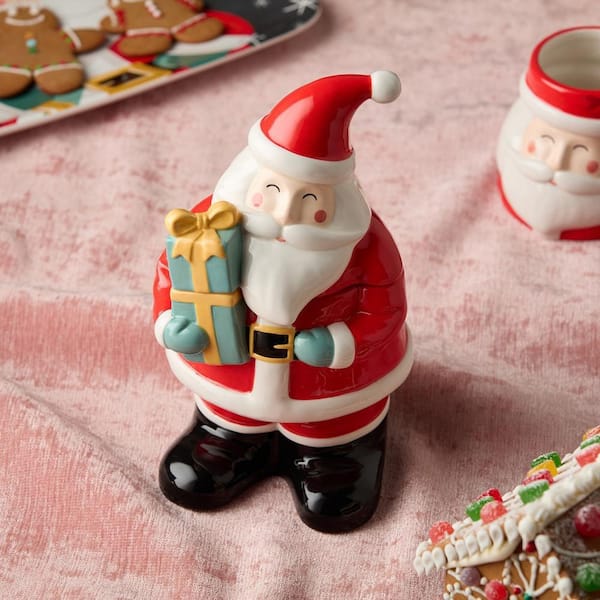 Christmas Whimsy Santa 3-D Cookie Jar