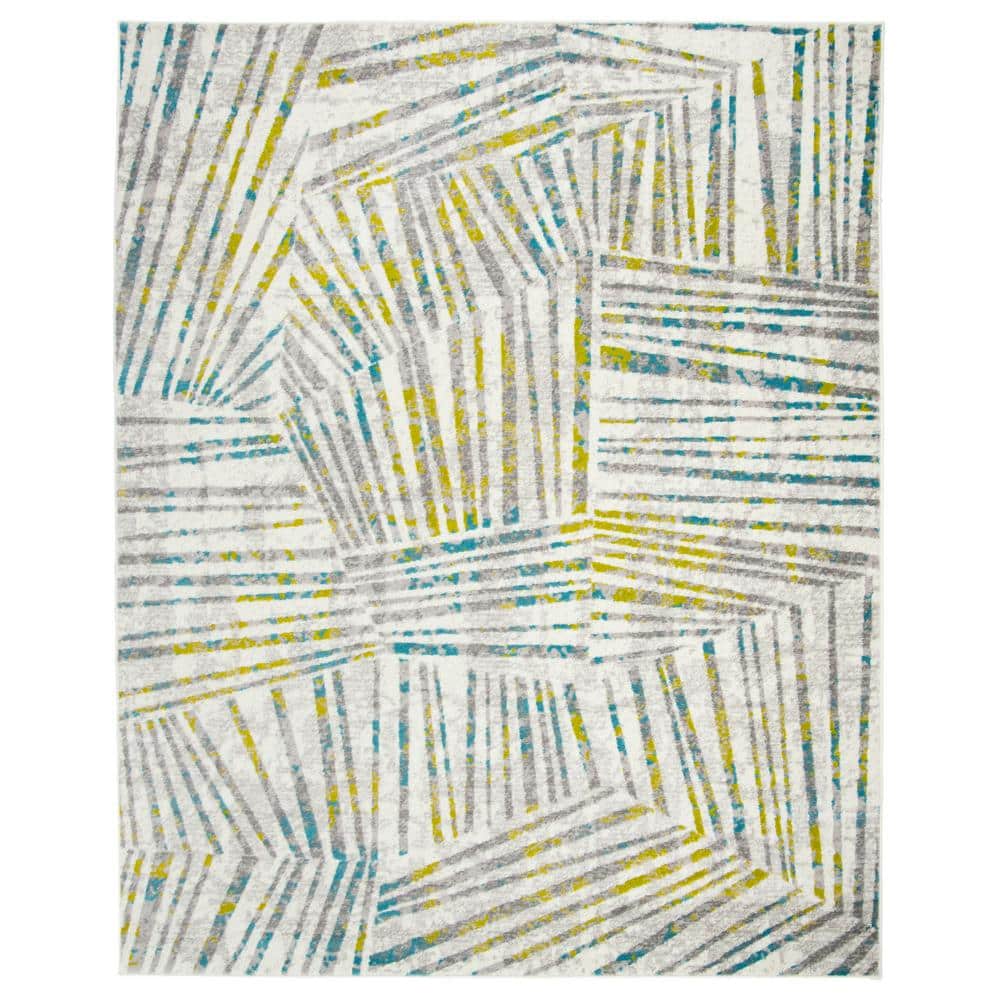 Elysian Gray Medallion 8' x 10' Reversible Synthetic Rug
