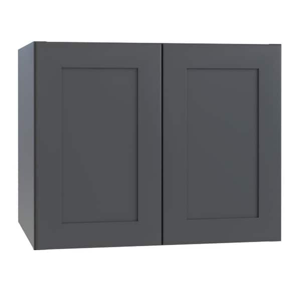 Home Decorators Collection Newport 36 in. W x 24 in. D x 24 in. H Assembled Plywood Wall Bridge Kitchen Cabinet in Deep Onyx with Soft Close