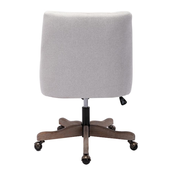 Linon Home Decor Barnes Cream Sherpa Upholstered 17 in. - 21 in. Adjustable Height Office Chair