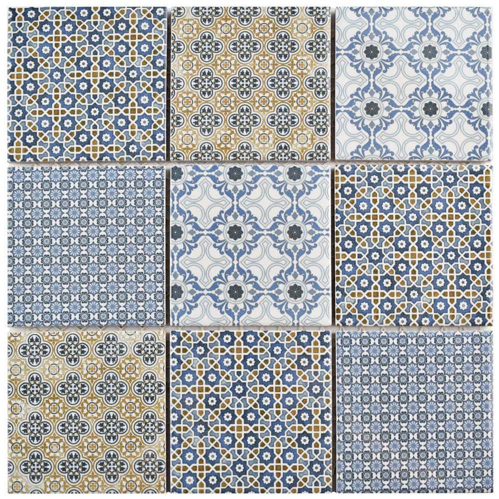 Classico 4 in. Square Mix 11-5/8 in. x 11-5/8 in. Porcelain Mosaic Tile (9.6 sq. ft./Case) price history on PriceWatchPro