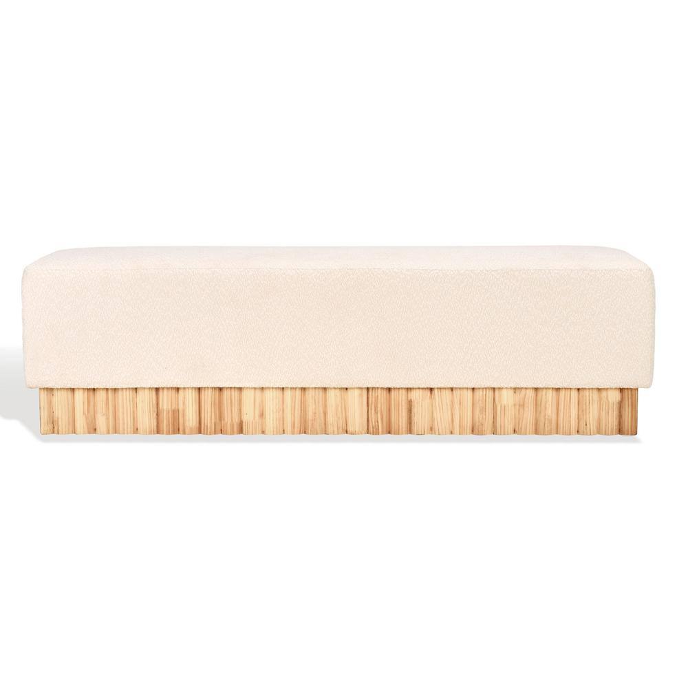 Tylie Ivory/Natural Entryway Bench 60.2 in.