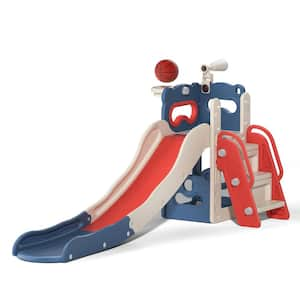 5 in 1 Kids Slide Toddler Slide Climber Playset with Telescope, Storage and Ball