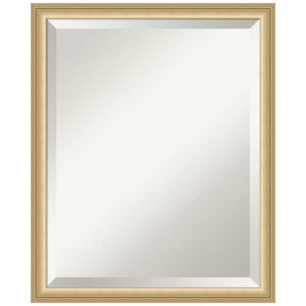 Amanti Art Florence Gold 17.75 in. x 21.75 in. Beveled Casual Rectangle Framed Bathroom Wall Mirror in Gold